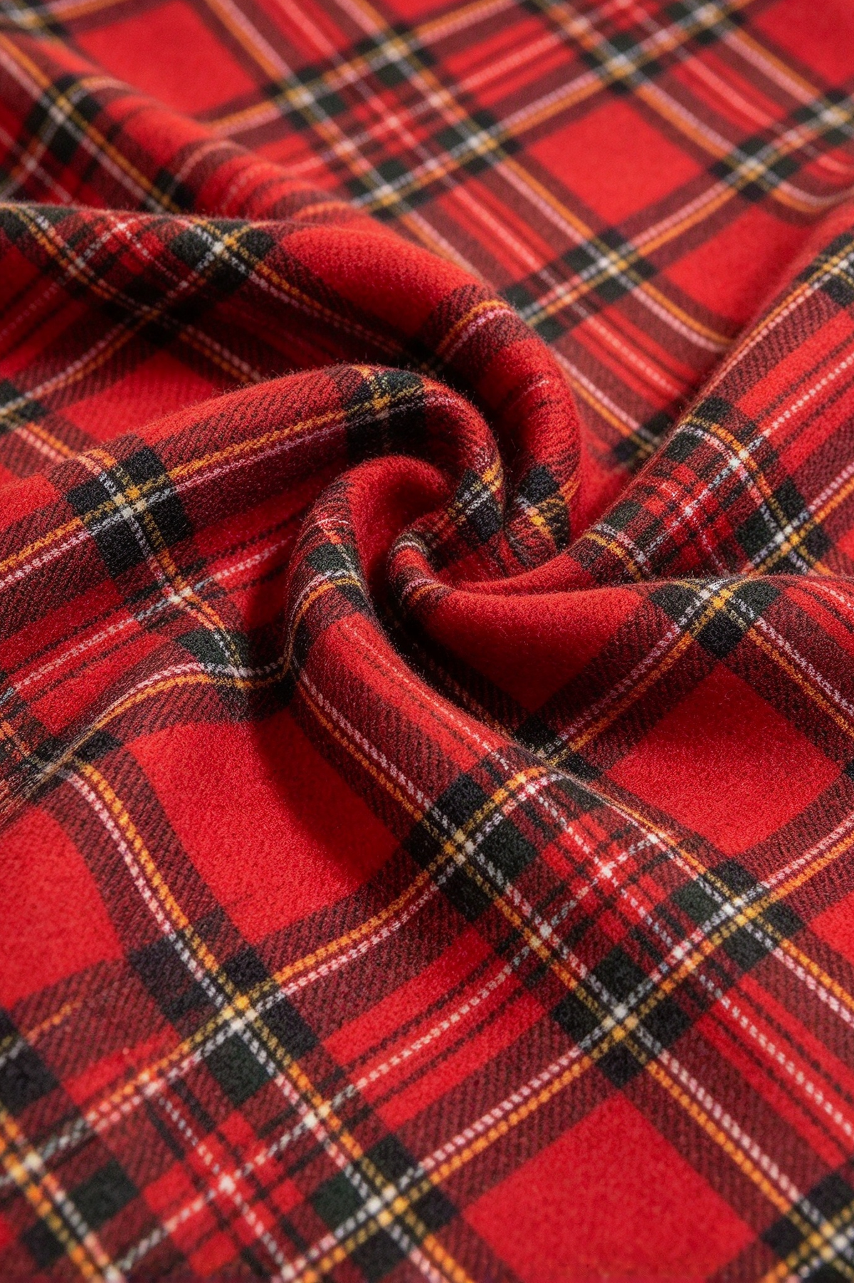 Red Tartan Plaid & Black Velvet Lapel 2-Piece Suit Set