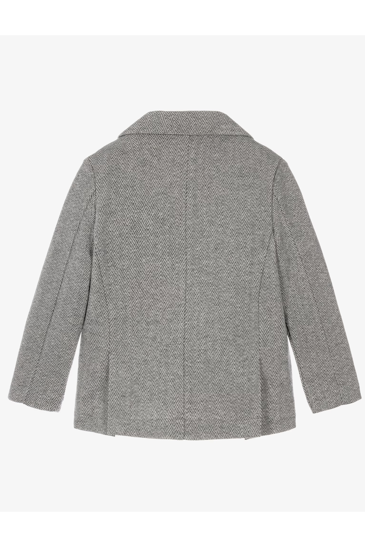 Light Grey Herringbone Single Breasted Blazer Jacket