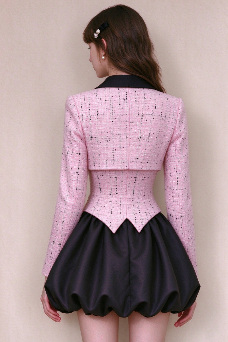 Pink Tweed 2-piece Flower Girl Dress