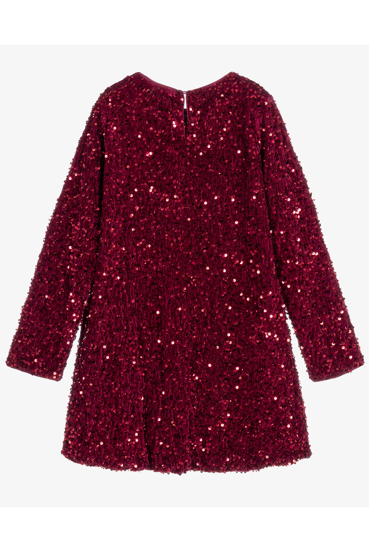 Light Pink Sequin Velvet Long Sleeve A-Line Party Dress