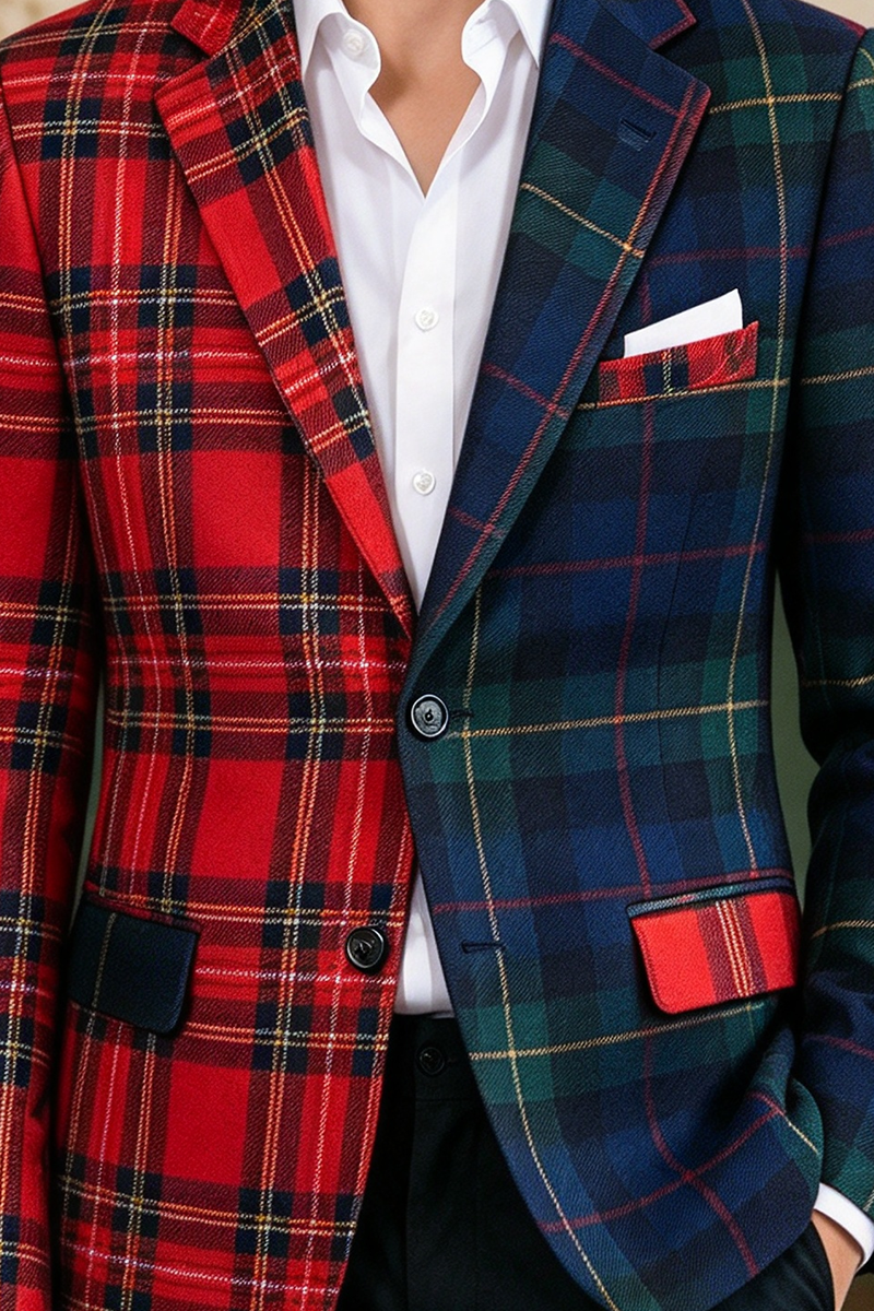 Boys Color Block with Notched Lapel 2-Piece Suit