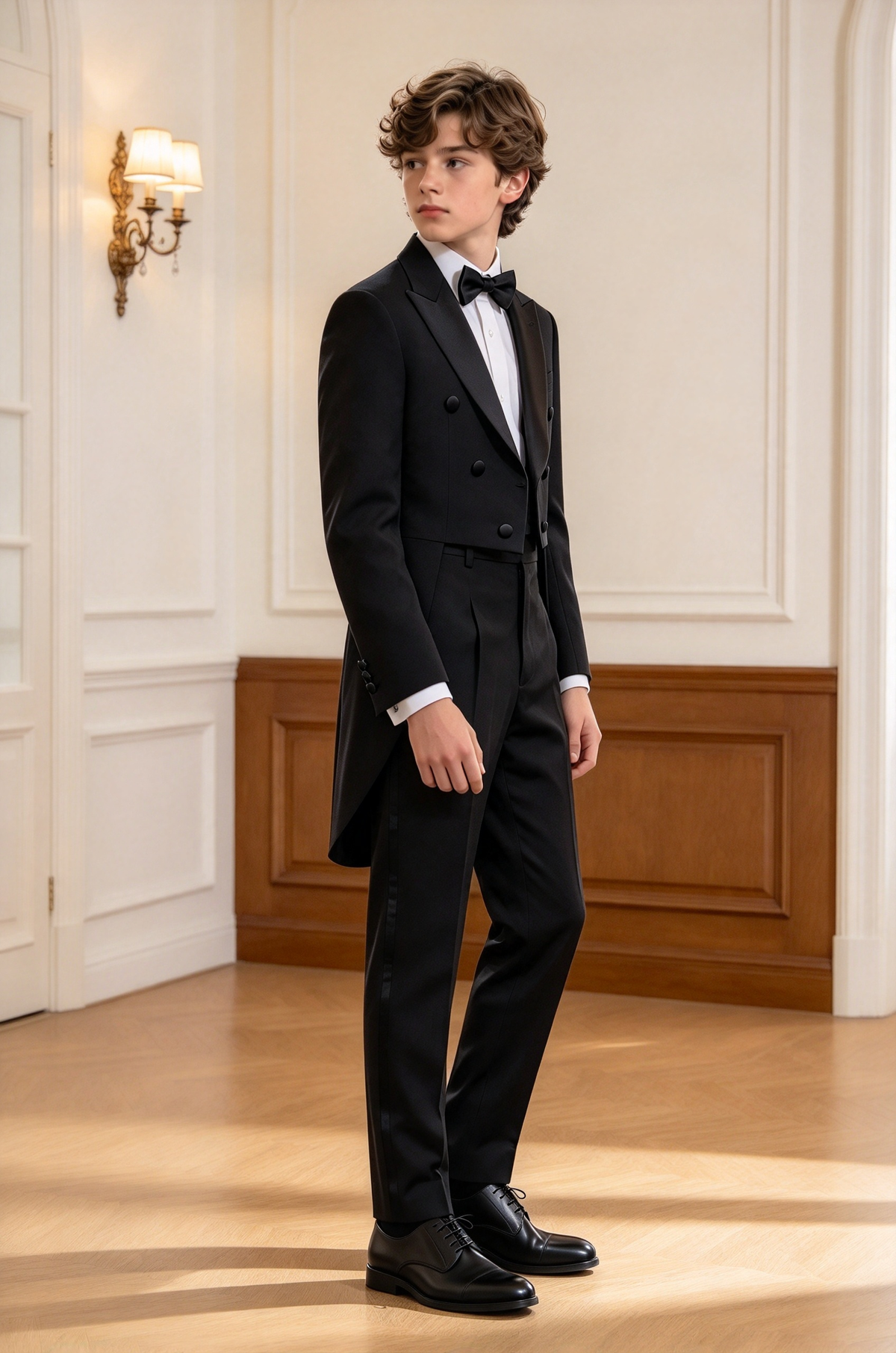 Black Double Breasted Tuxedo Tailcoat 2-Piece Suit Set