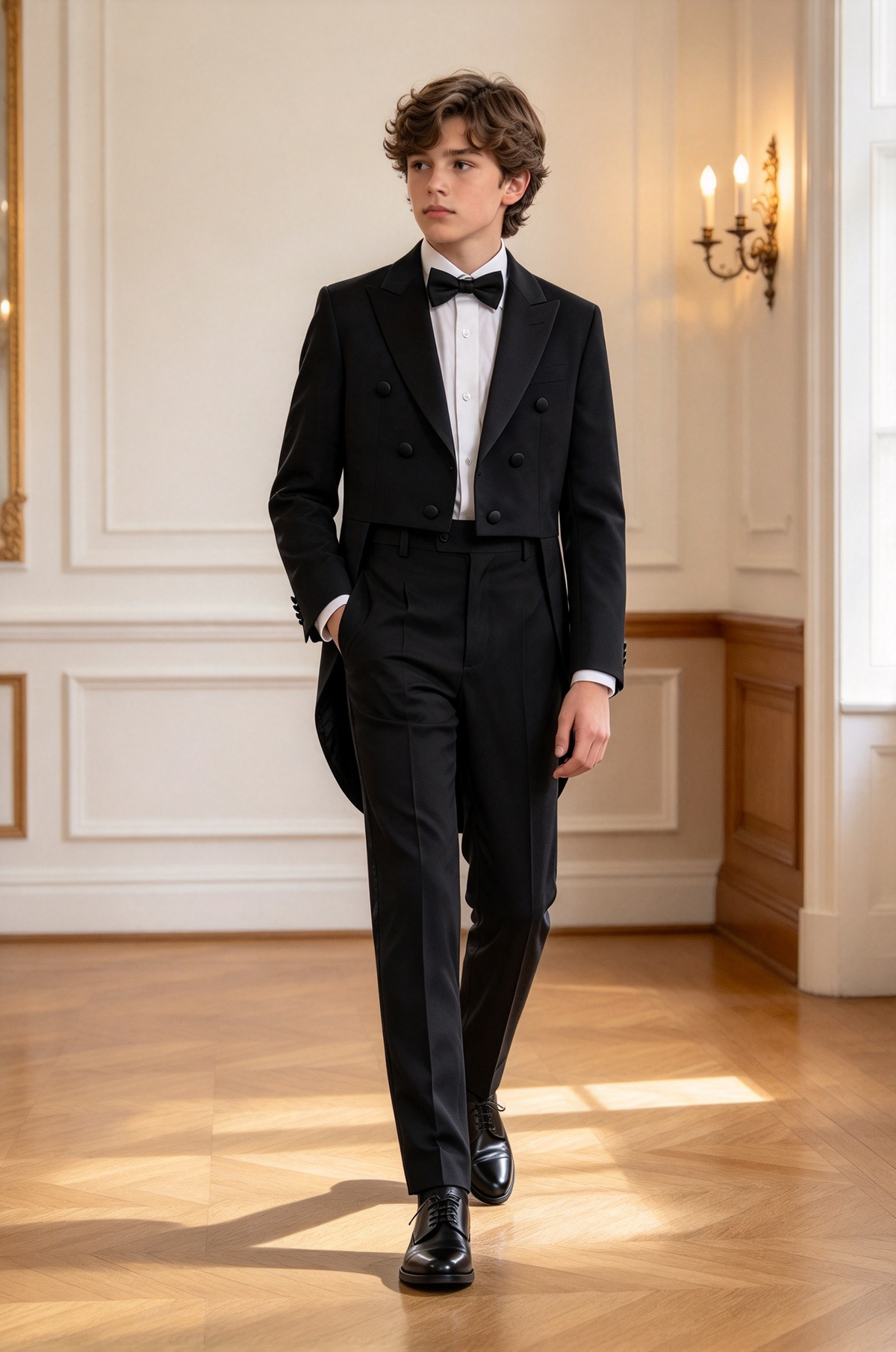 Black Double Breasted Tuxedo Tailcoat 2-Piece Suit Set