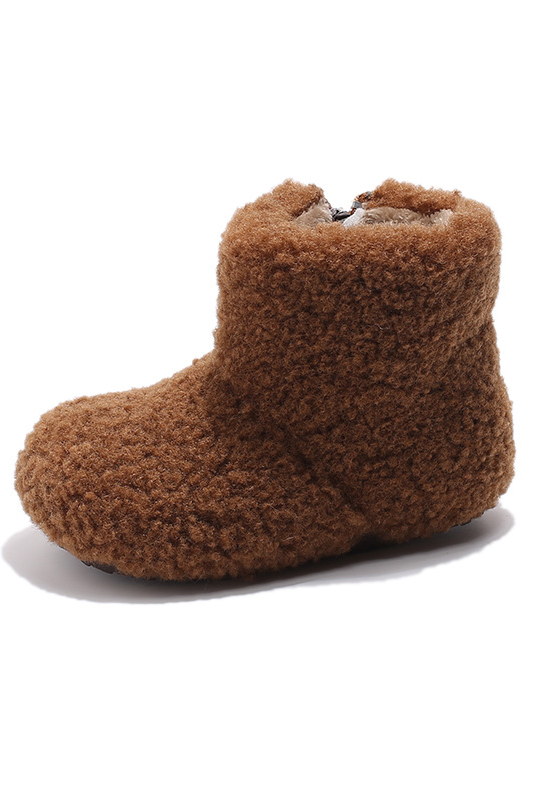 Kids Ivory Faux Fur Warm Ankle Boots