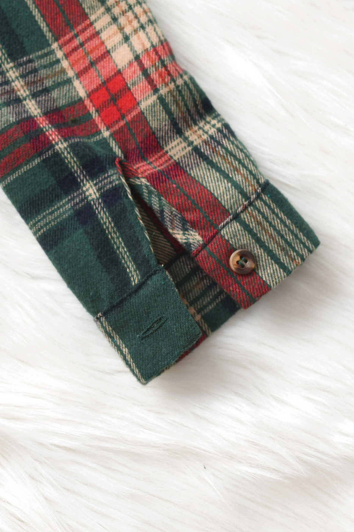 Green Plaid Long Sleeve Button Down Shirt