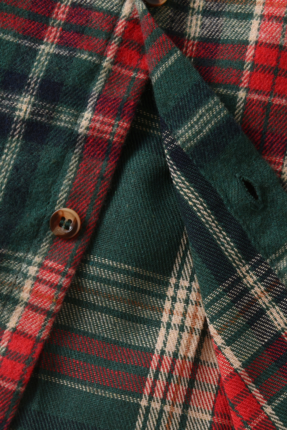 Green Plaid Long Sleeve Button Down Shirt