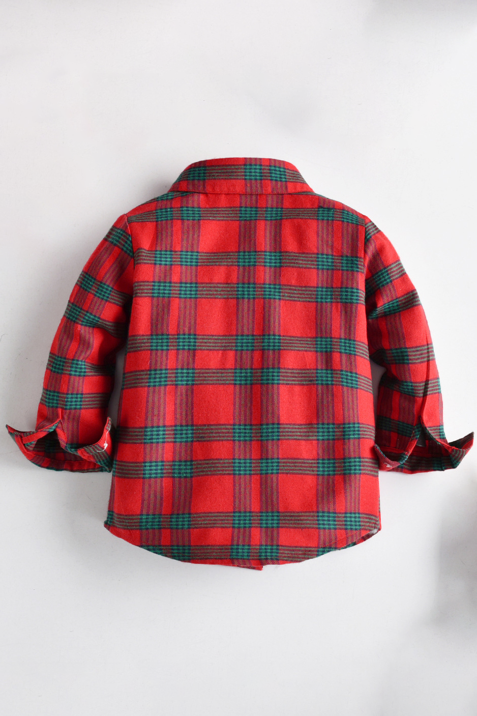 Red Plaid Long Sleeve Button Down Shirt