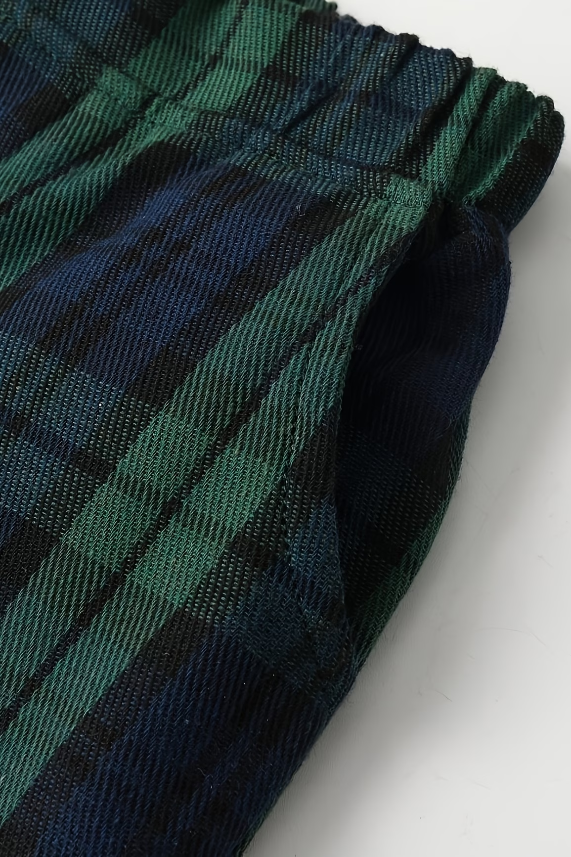 Dark Green Velvet Vest & Plaid Pants 2-Piece Set