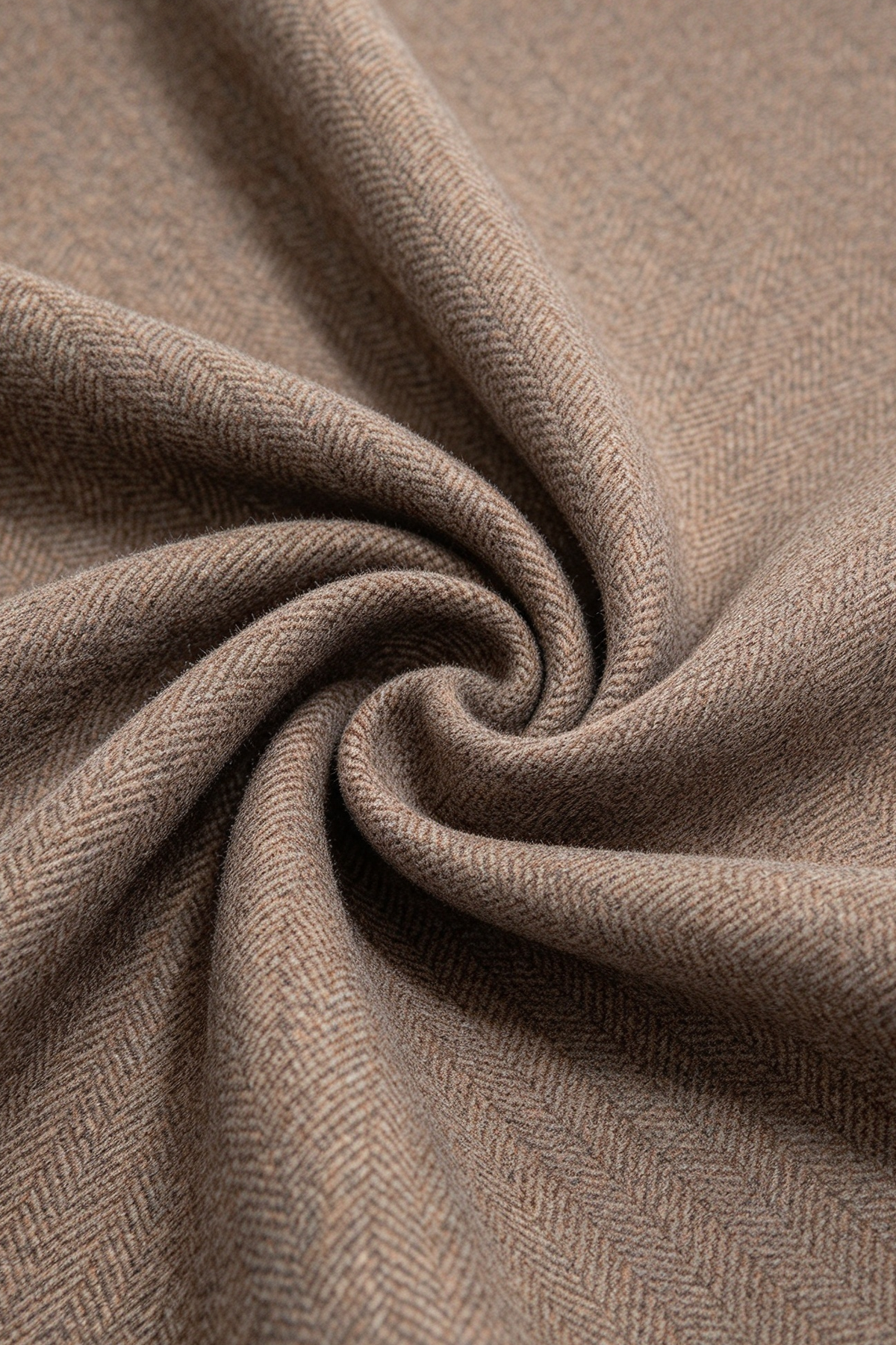 Oat Herringbone Brown Velvet Lapel Single Breasted 2 Piece Suit