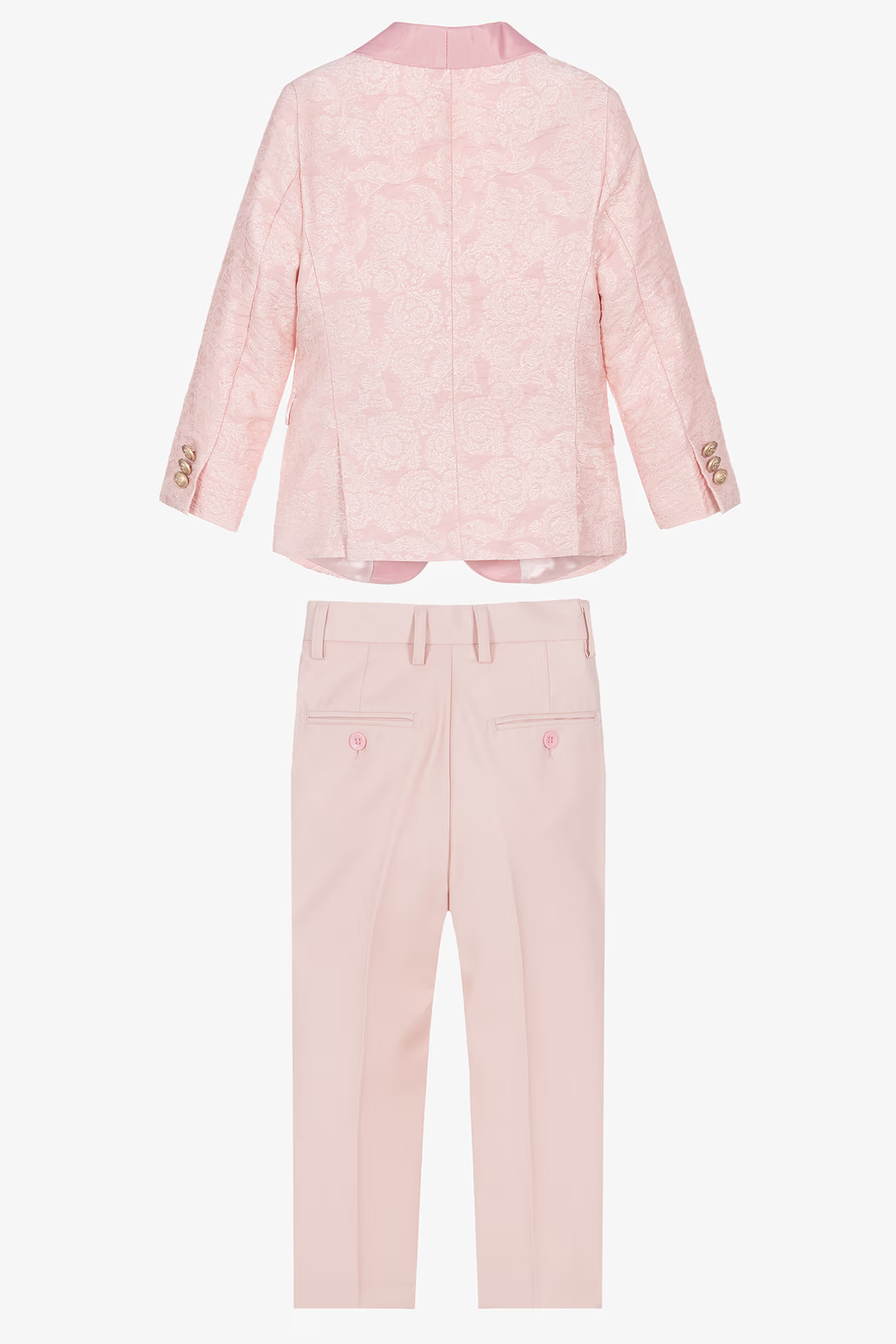 Pink Jacquard Single Breasted Boys Suit Formal 2-Piece Suit