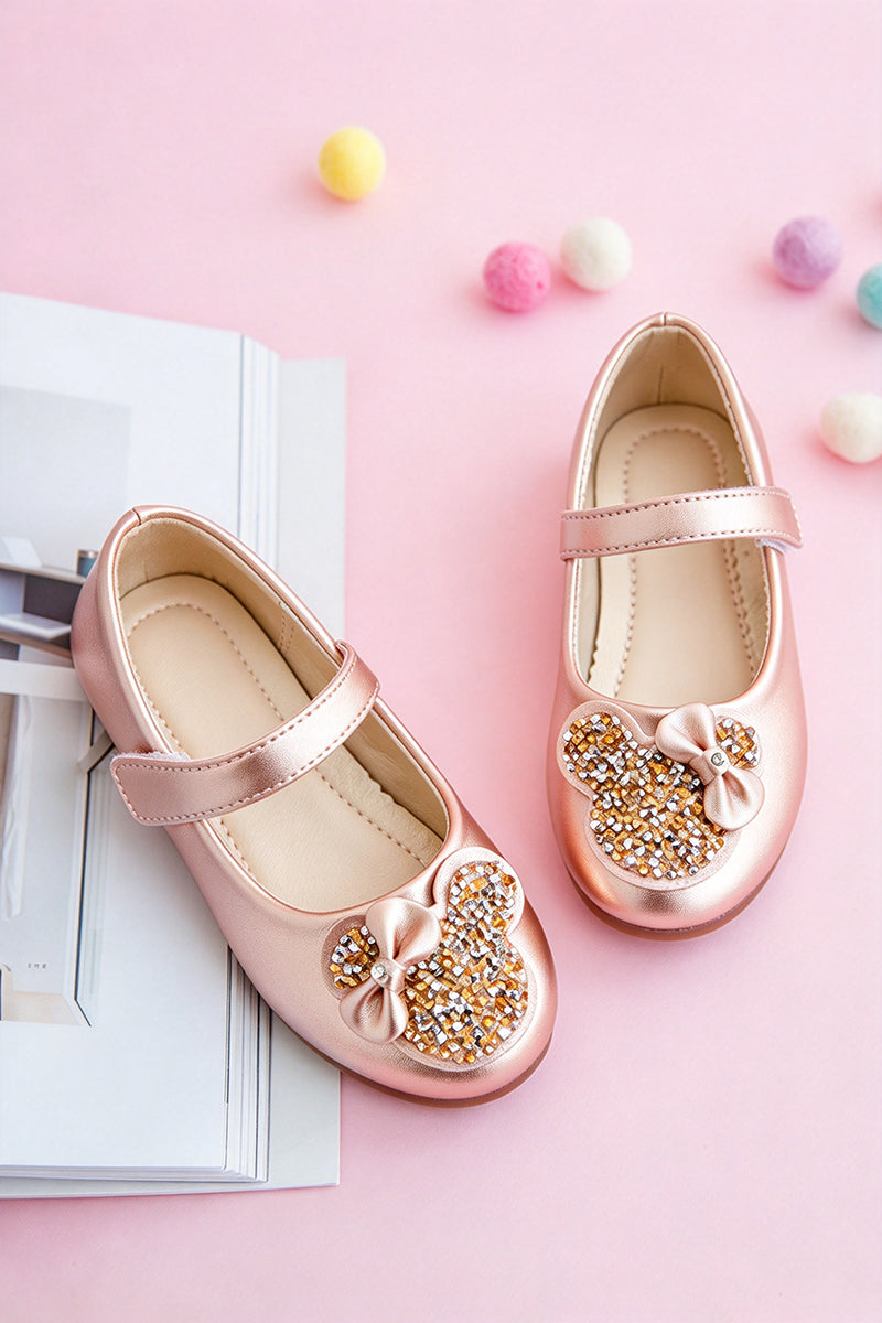 Girls Rose Gold Mary Jane Shoes