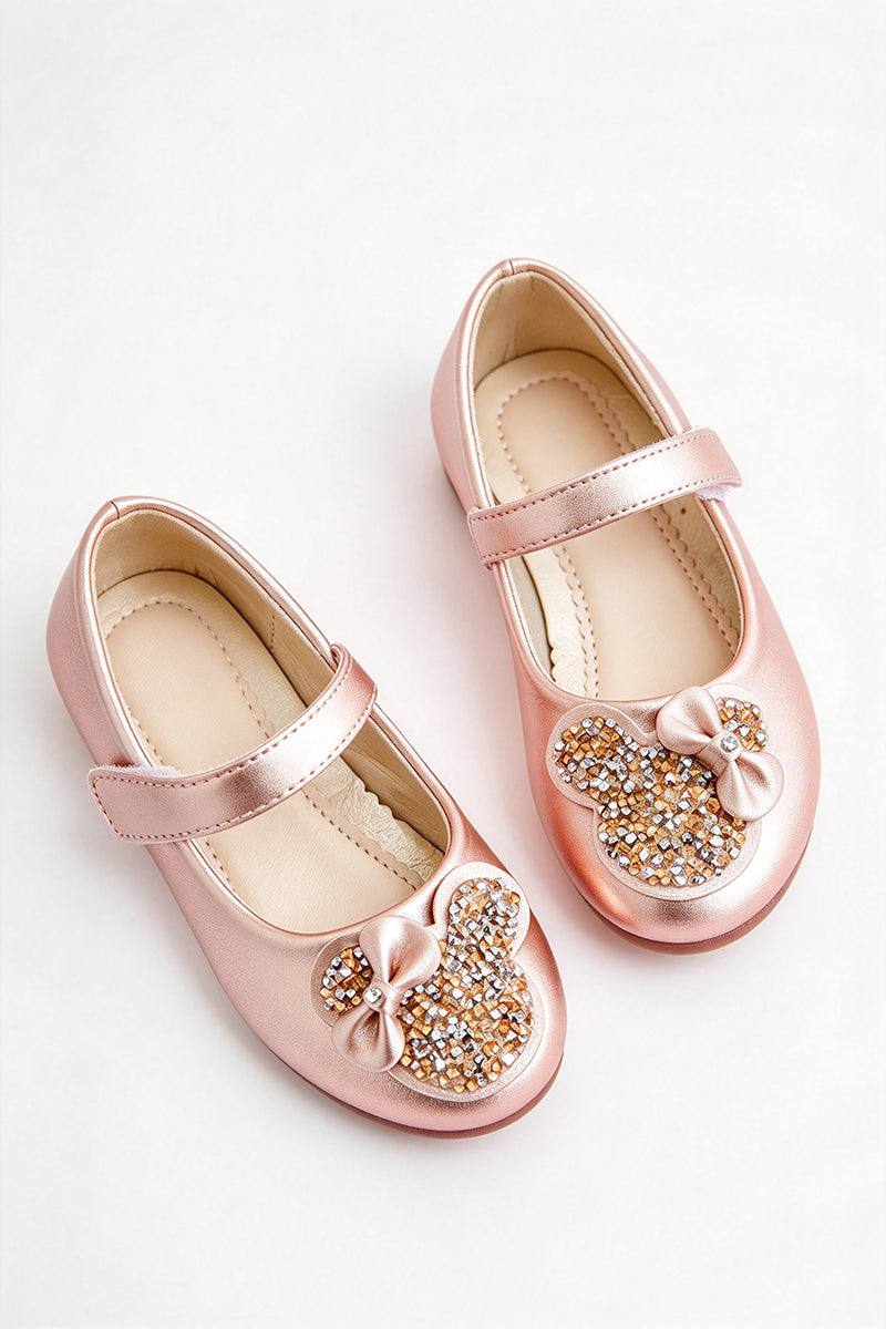 Girls Rose Gold Mary Jane Shoes