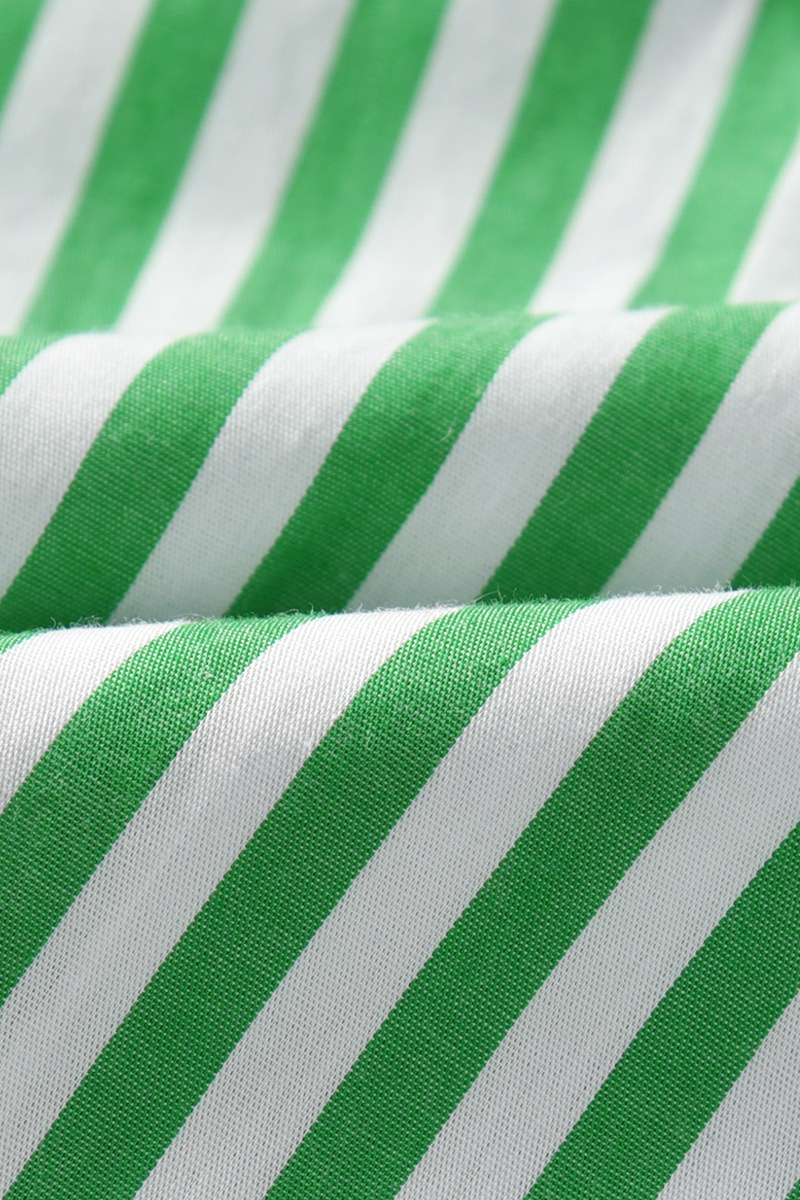 Green Striped Shirt & Red Pants with Bow Tie Christmas Suspender Outfit