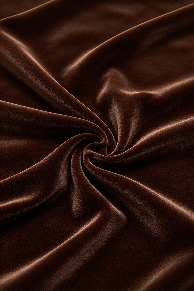Boys Brown Velvet with Mandarin Collar 3-Piece Suit