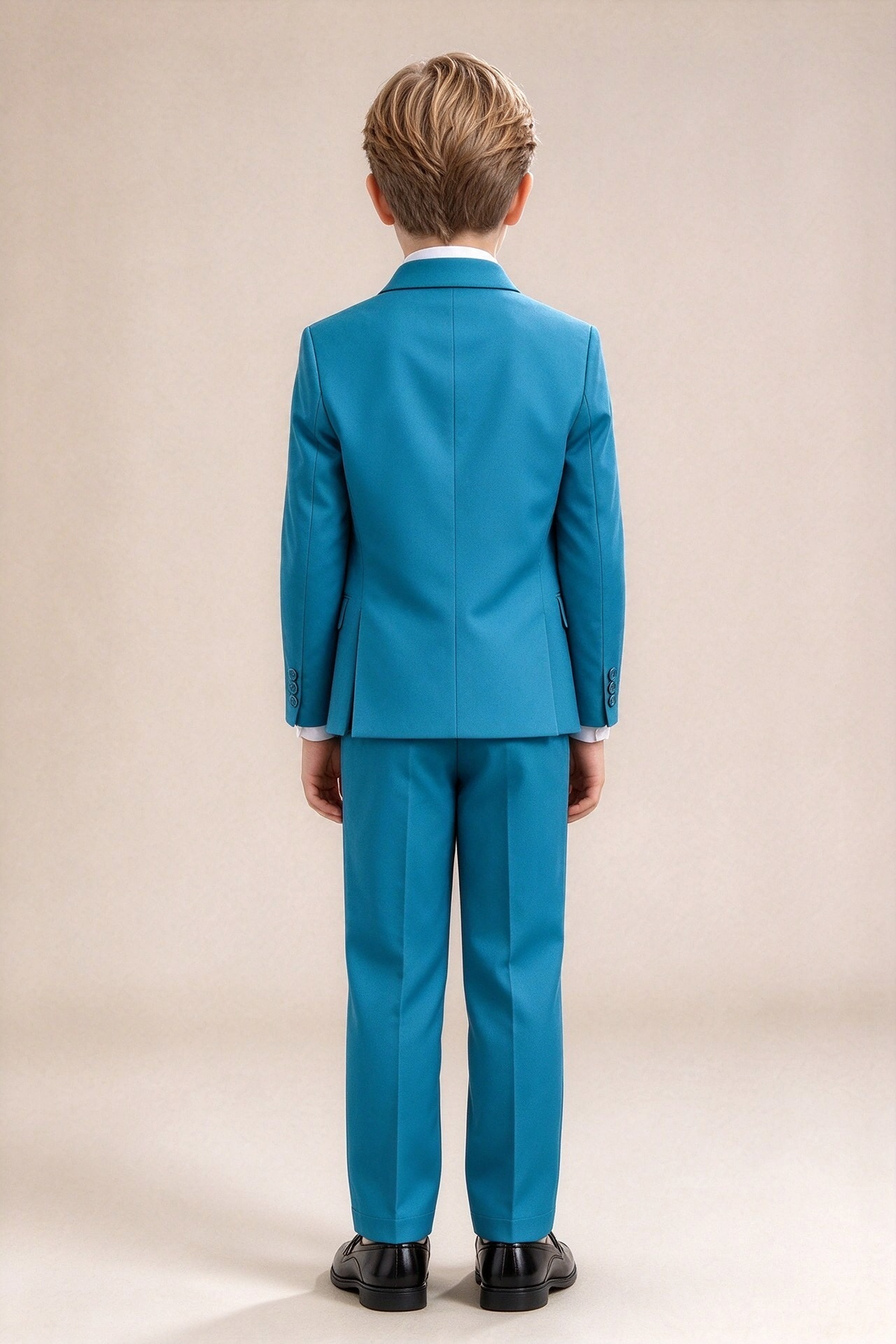 Turquoise 3-Piece Suit Set Single Breasted Formal Outfit