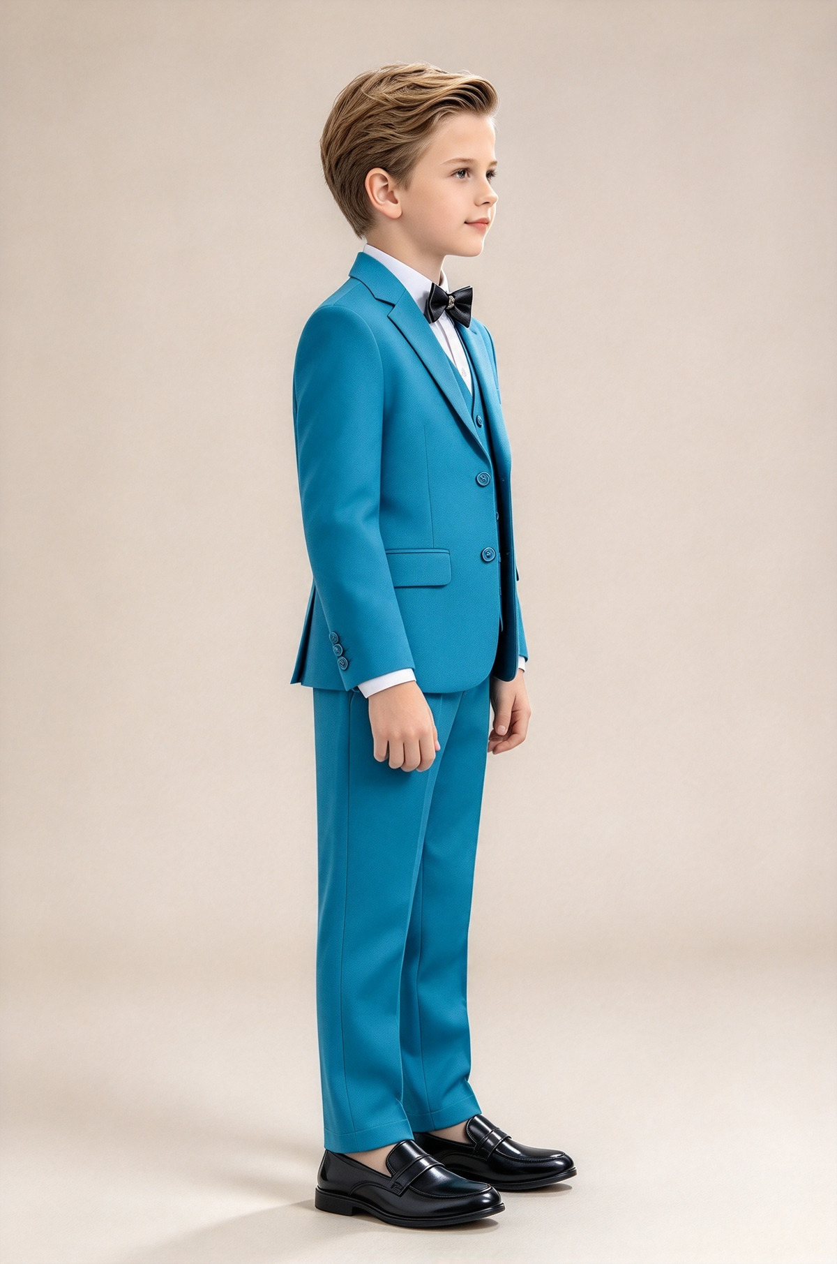 Turquoise 3-Piece Suit Set Single Breasted Formal Outfit