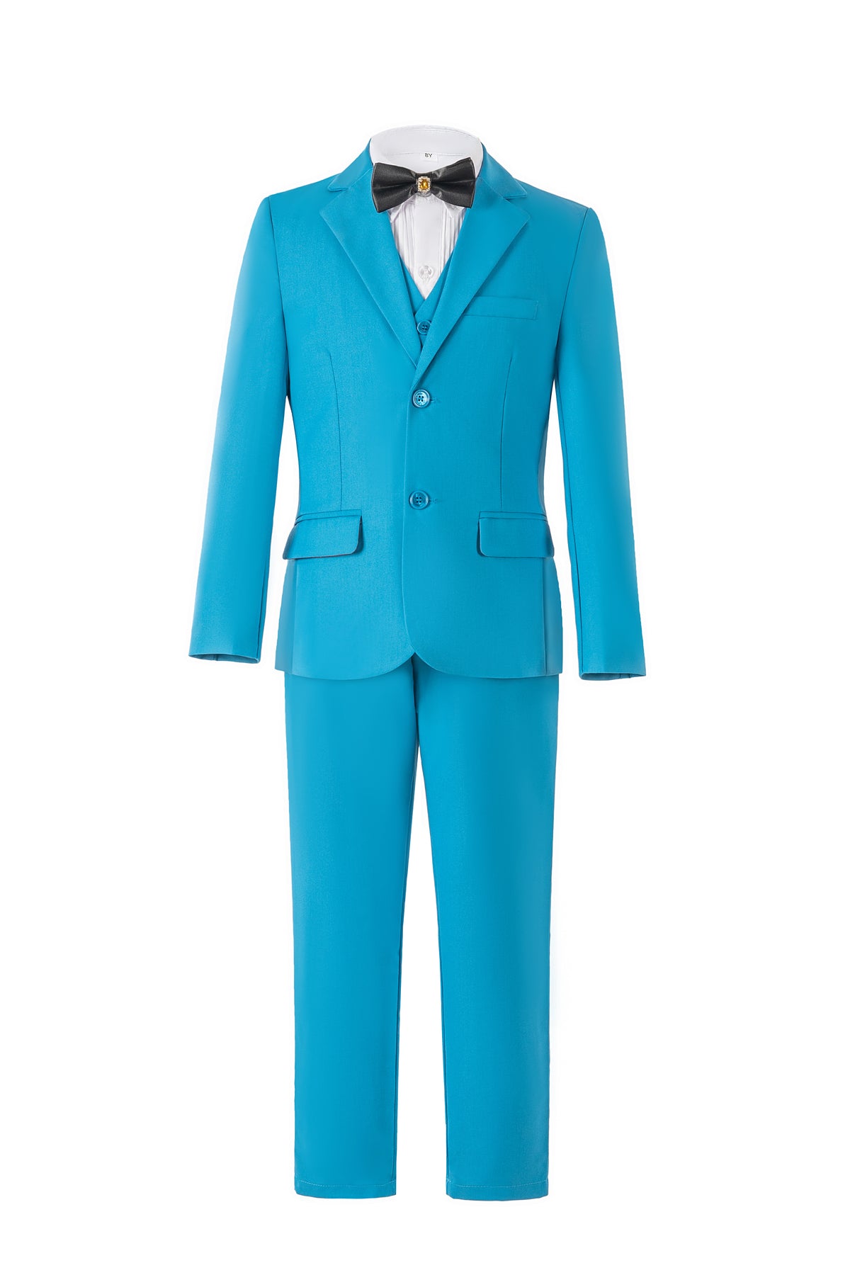 Turquoise 3-Piece Suit Set Single Breasted Formal Outfit