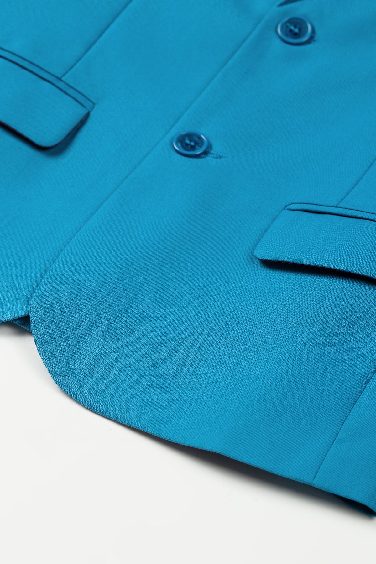 Turquoise 3-Piece Suit Set Single Breasted Formal Outfit