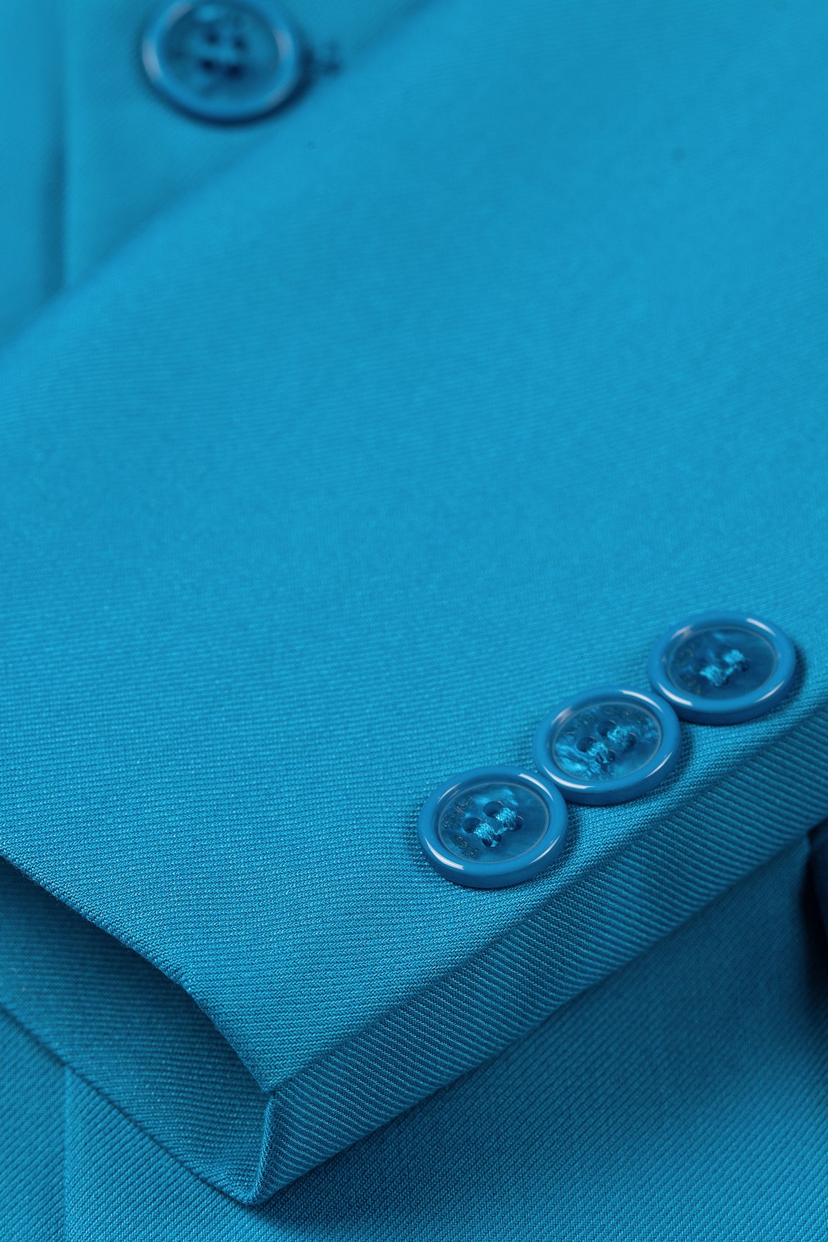 Turquoise 3-Piece Suit Set Single Breasted Formal Outfit