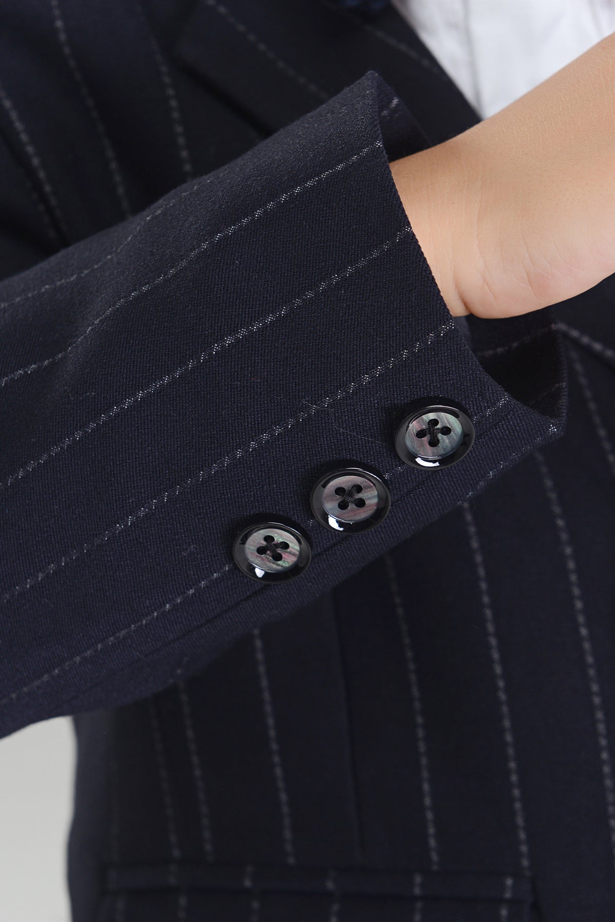 Black Striped 3-Piece Suit Set Single Breasted Formal Outfit
