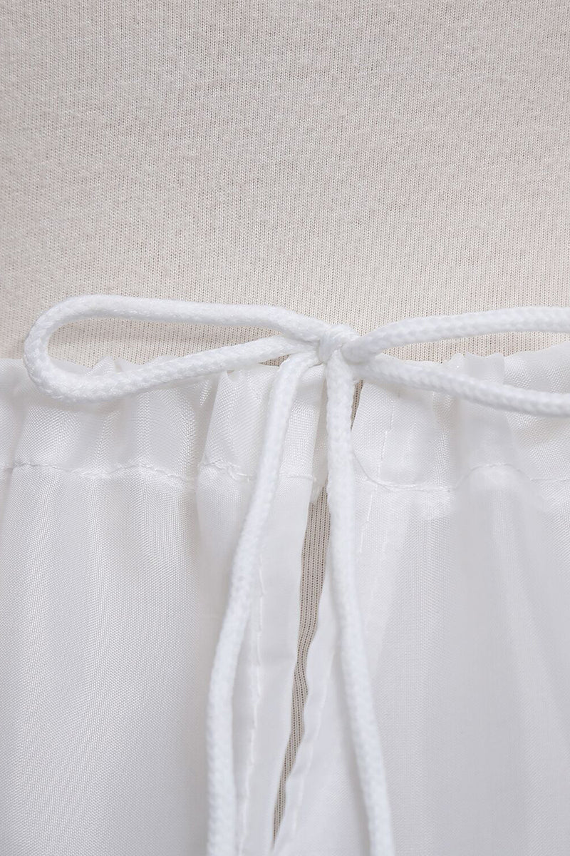 Girls White Tiered Petticoat with Lace Trim
