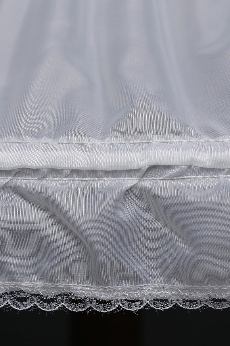 Girls White Tiered Petticoat with Lace Trim