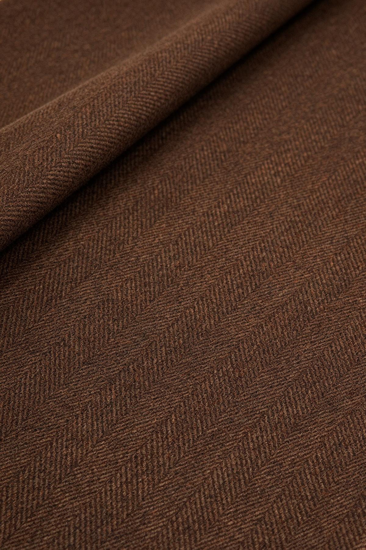 Dark Brown Herringbone Single Breasted 3-Piece Suit Set