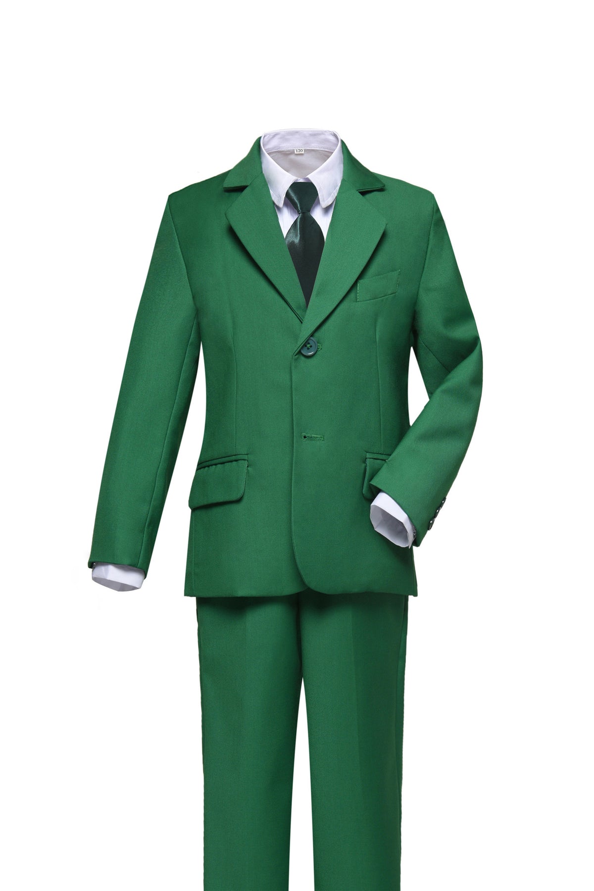 Boys Green Single Breasted 2-Piece Suit Set
