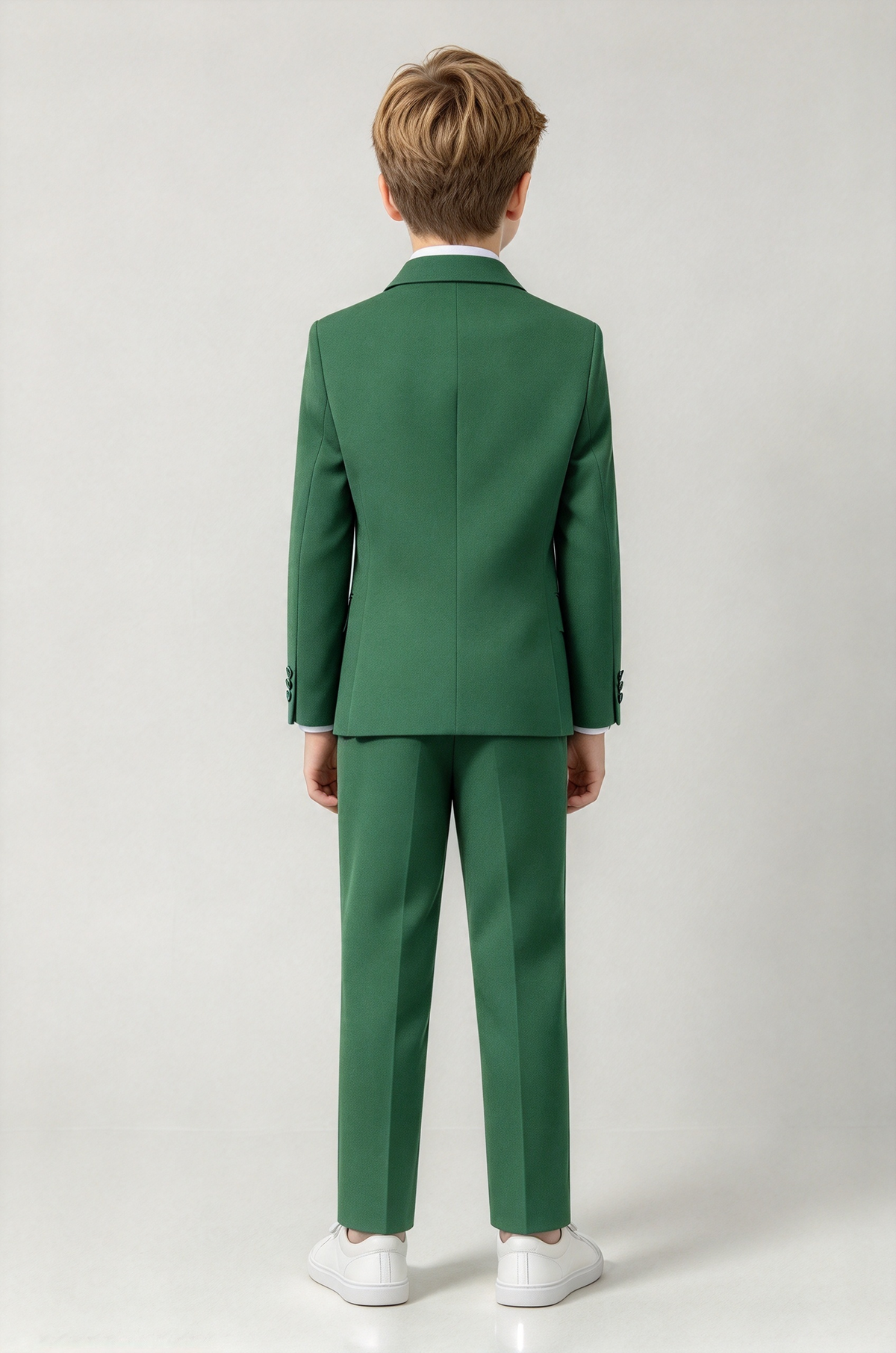 Boys Green Single Breasted 2-Piece Suit Set