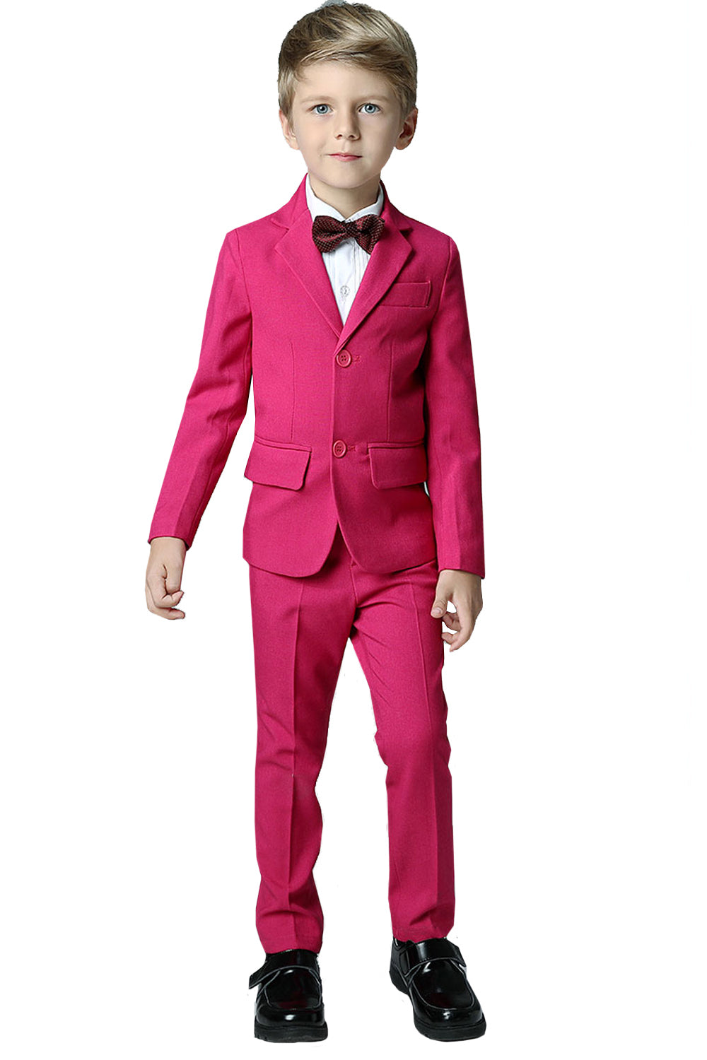 Boys Hot Pink Single Breasted 2-Piece Suit Set