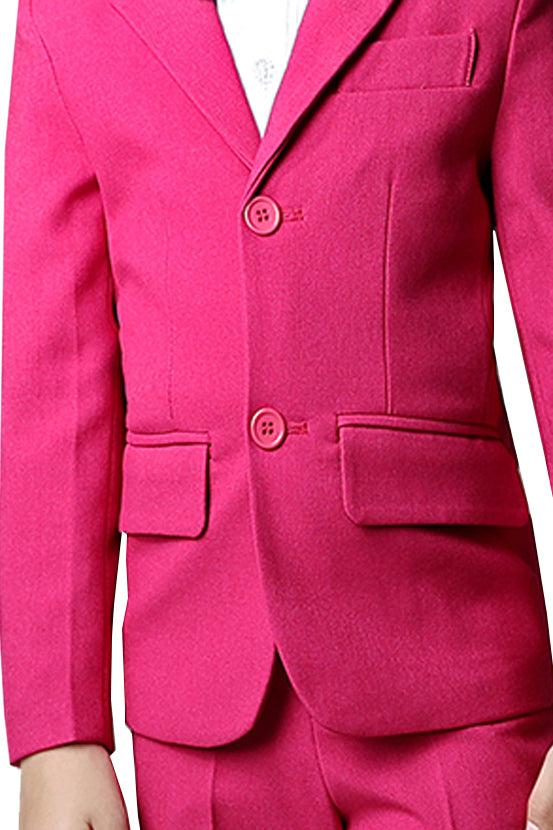 Boys Hot Pink Single Breasted 2-Piece Suit Set