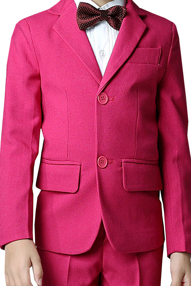 Boys Hot Pink Single Breasted 2-Piece Suit Set