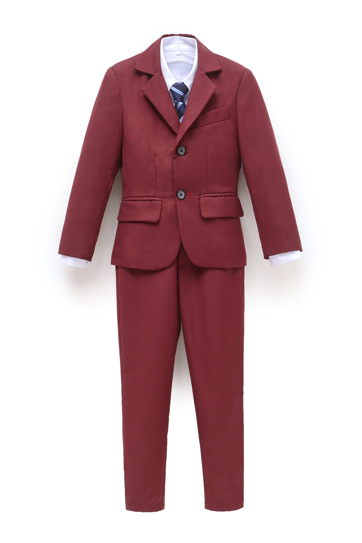 Boys Light Burgundy Single Breasted 2-Piece Suit Set