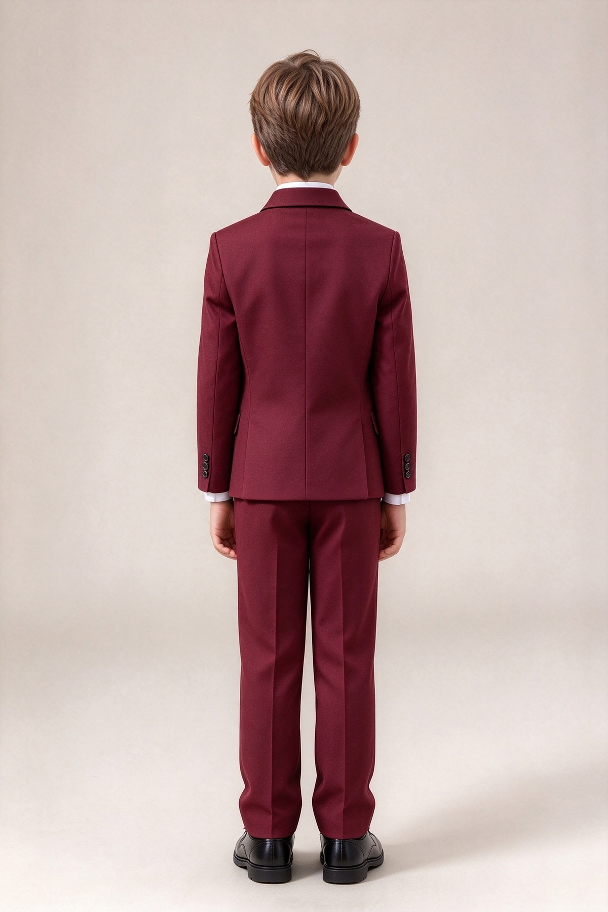 Boys Light Burgundy Single Breasted 2-Piece Suit Set