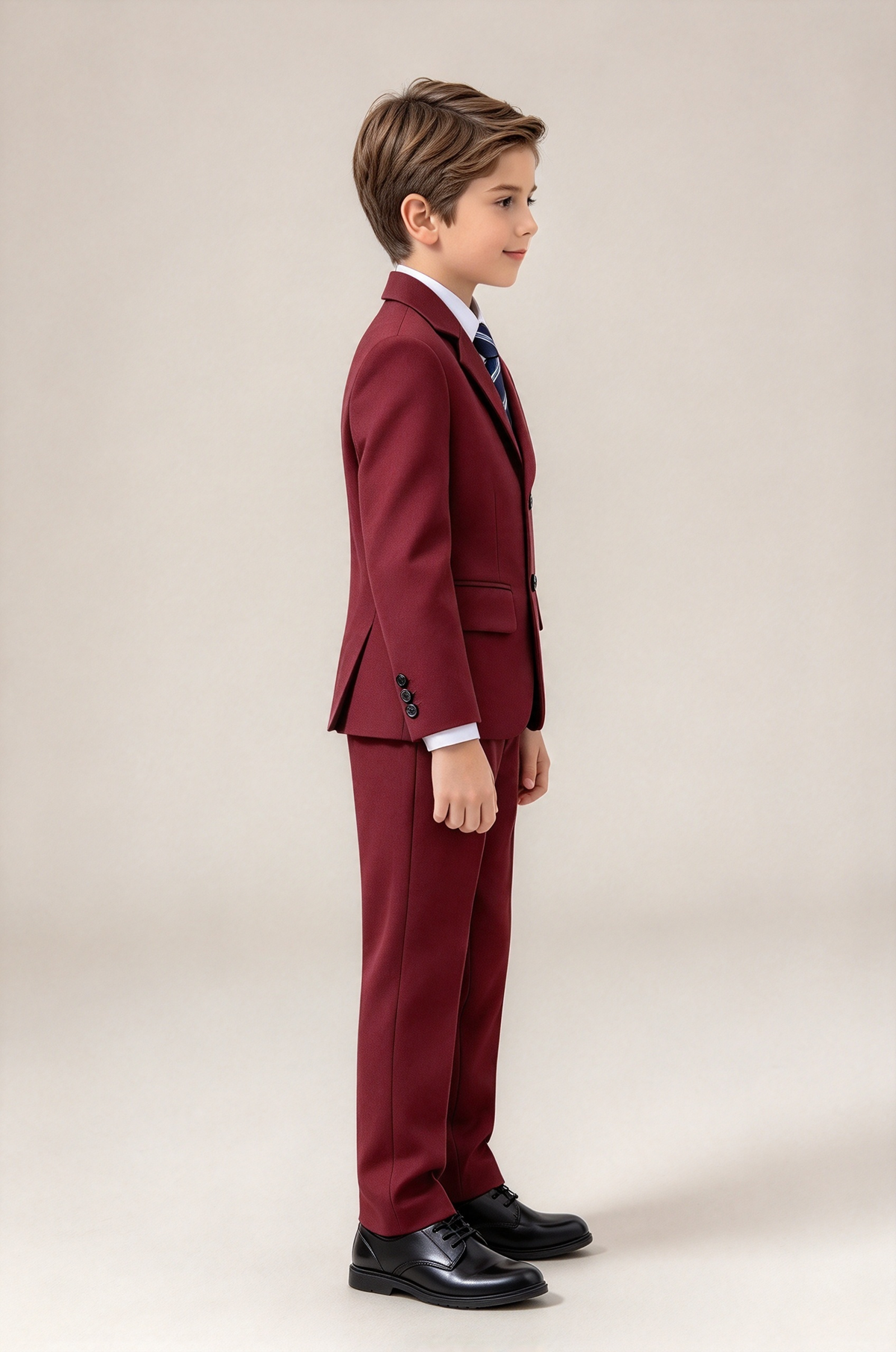 Boys Light Burgundy Single Breasted 2-Piece Suit Set
