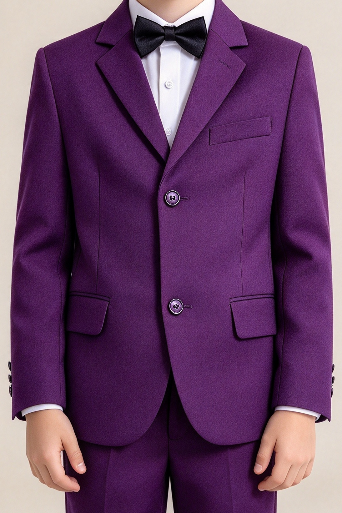 Boys Purple Single Breasted 2-Piece Suit Set