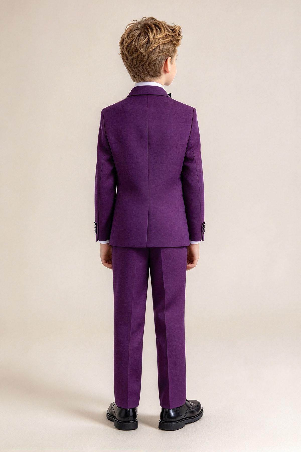Boys Purple Single Breasted 2-Piece Suit Set