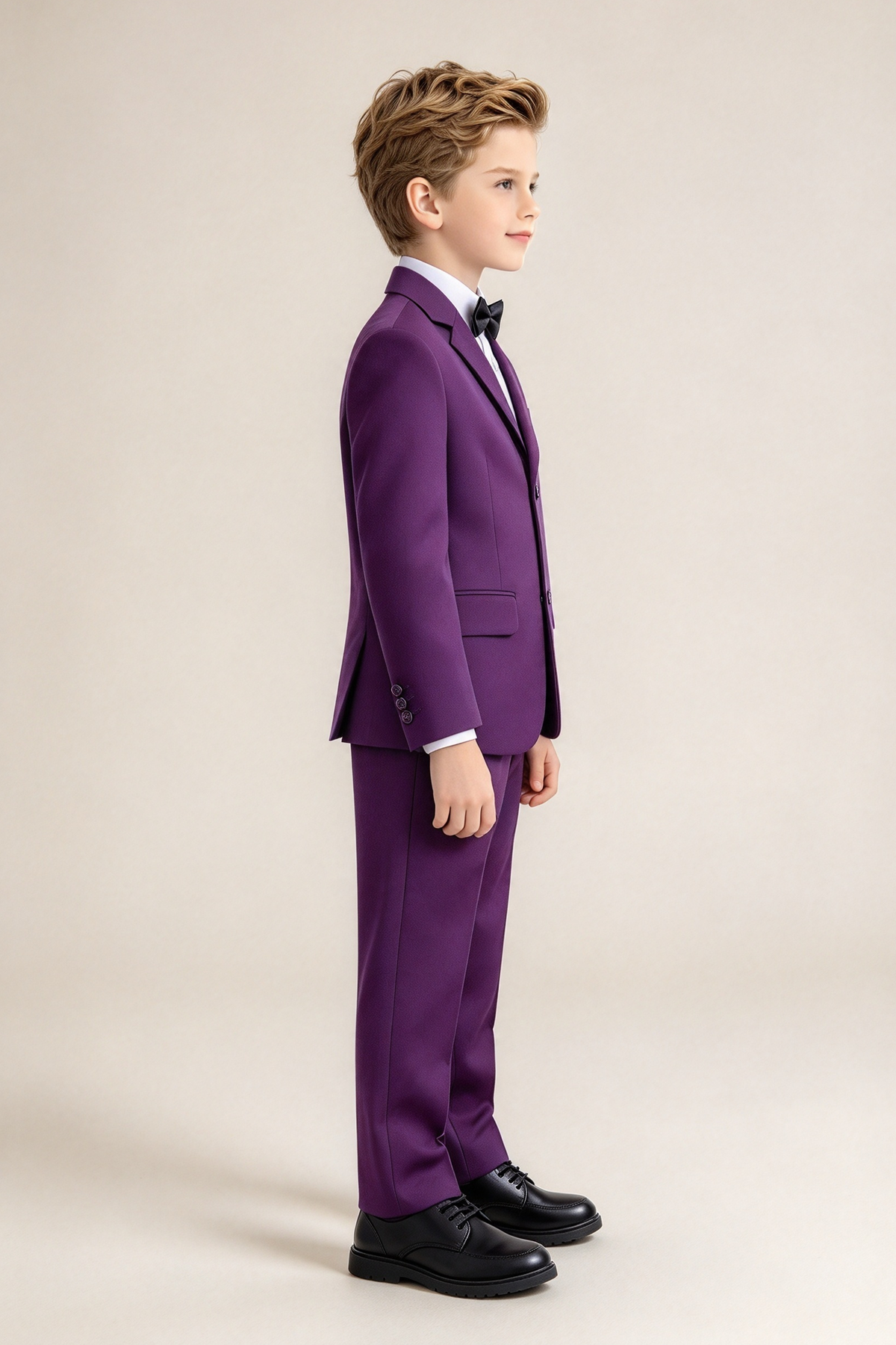 Boys Purple Single Breasted 2-Piece Suit Set
