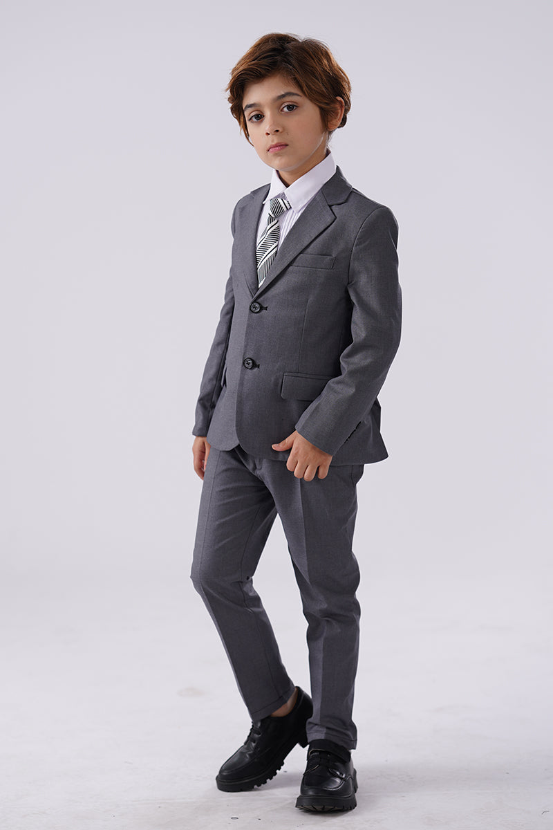 Boys Grey 2-Piece Suit for Weddings