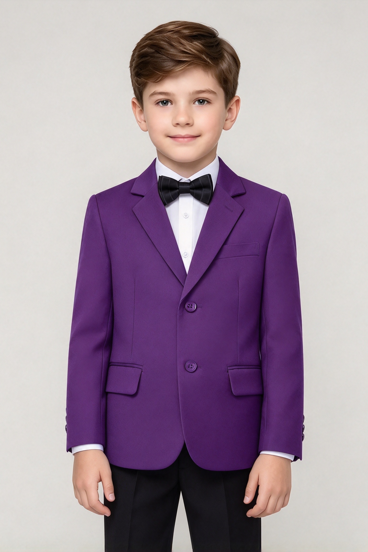 Boys Purple Single Breasted Jacket