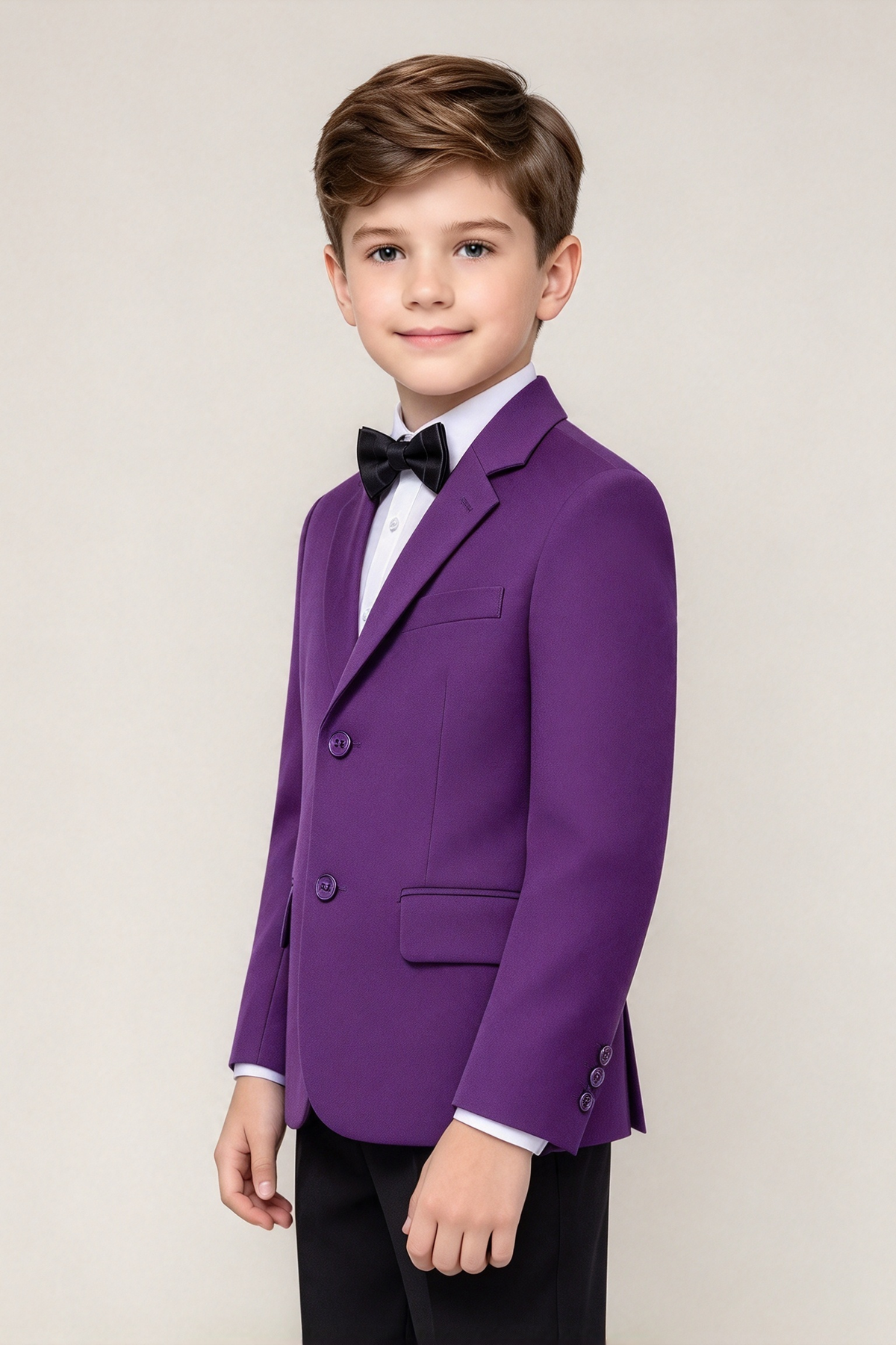 Boys Purple Single Breasted Jacket