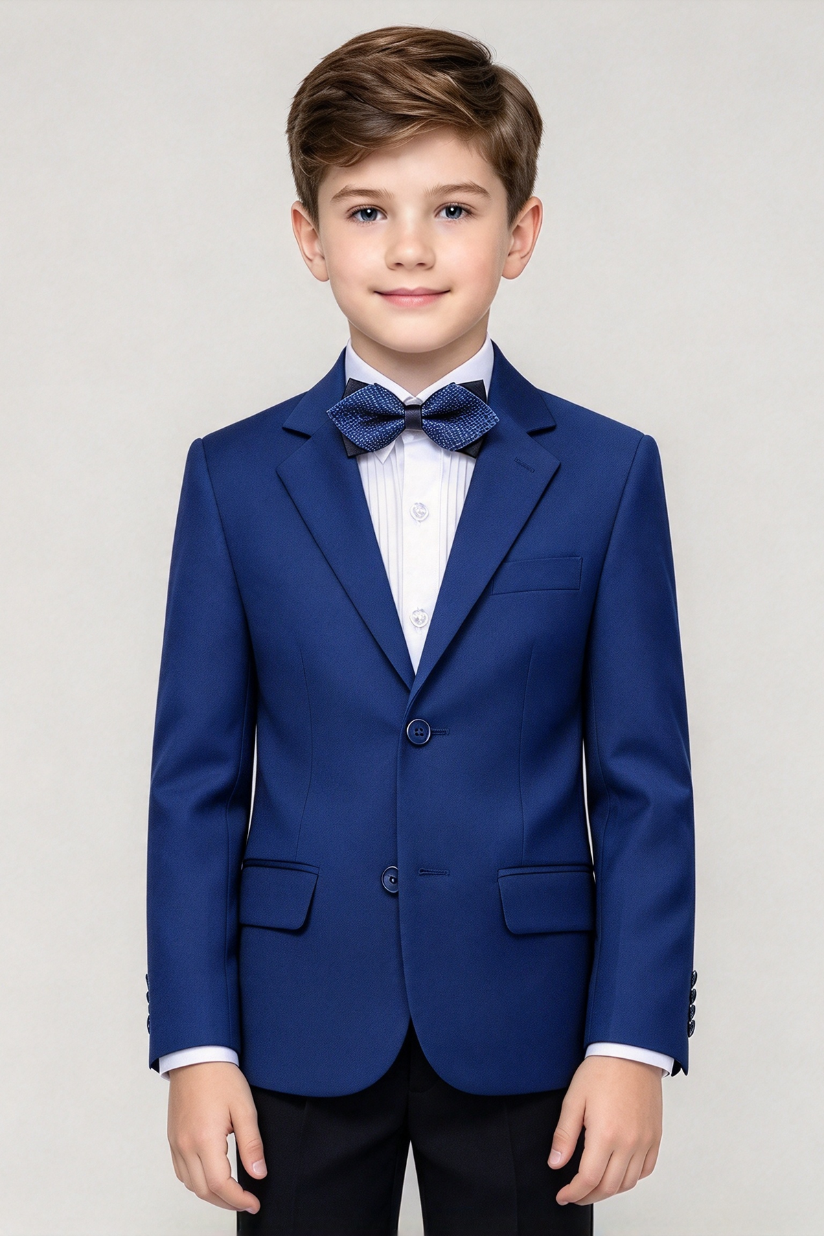 Boys Navy Blue Single Breasted Suit Jacket