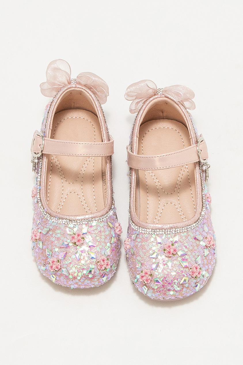 Pink Glitter Crystal Mary Jane Princess Shoes