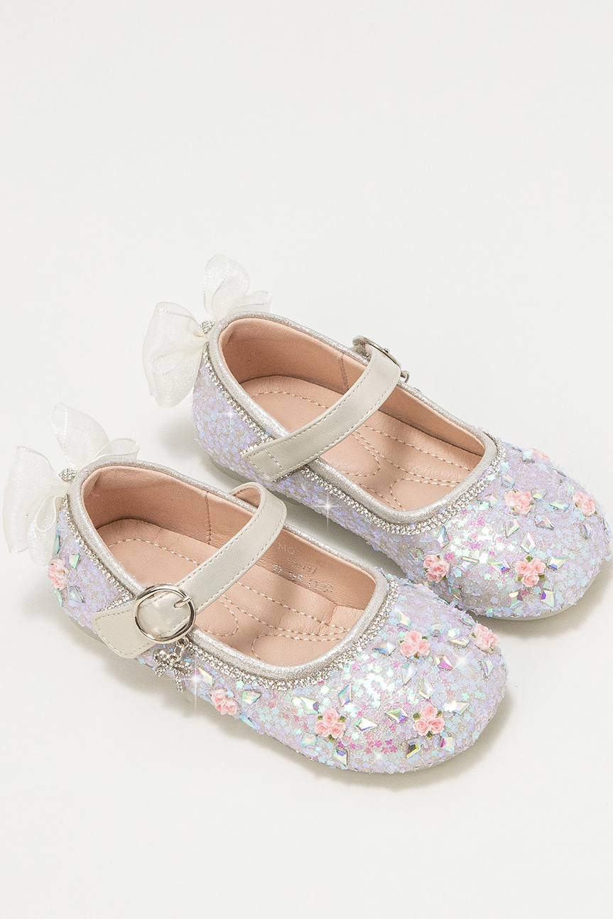 Pink Glitter Crystal Mary Jane Princess Shoes