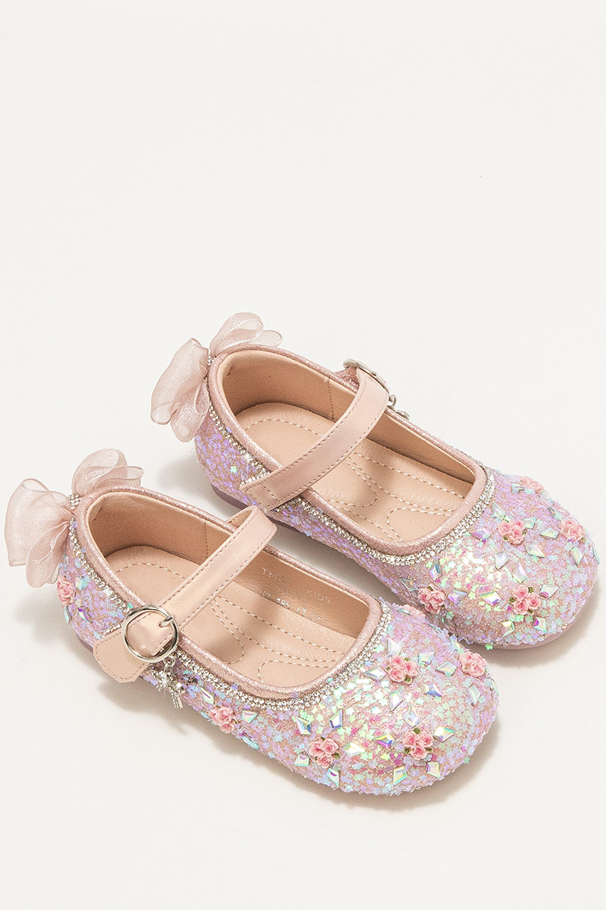 Pink Glitter Crystal Mary Jane Princess Shoes