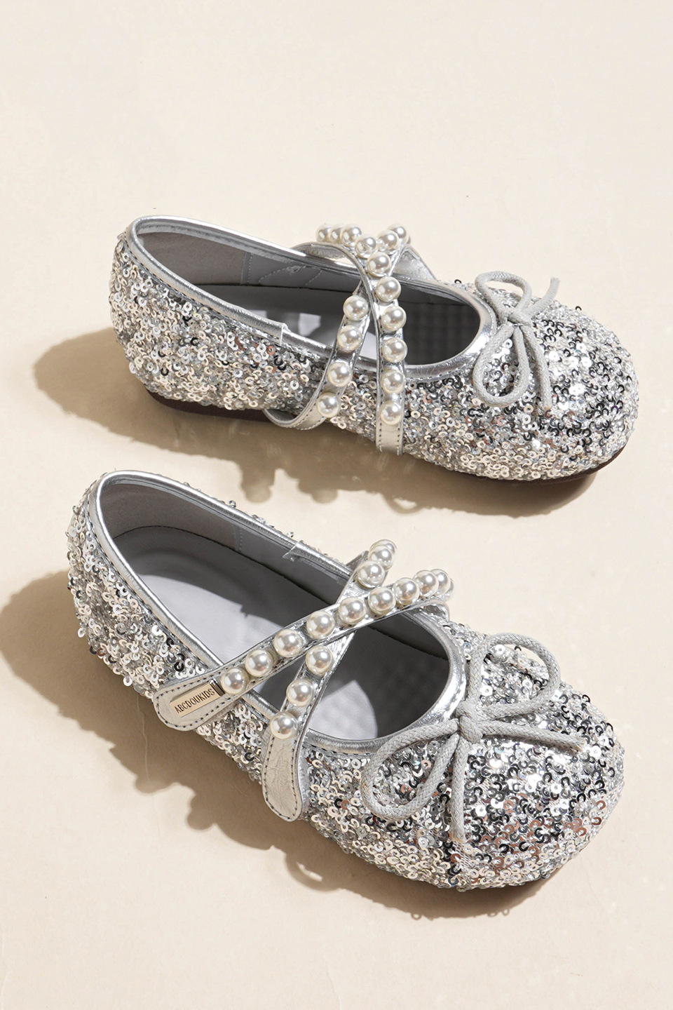 Light Blue Sequin Pearl Mary Jane Princess Shoes