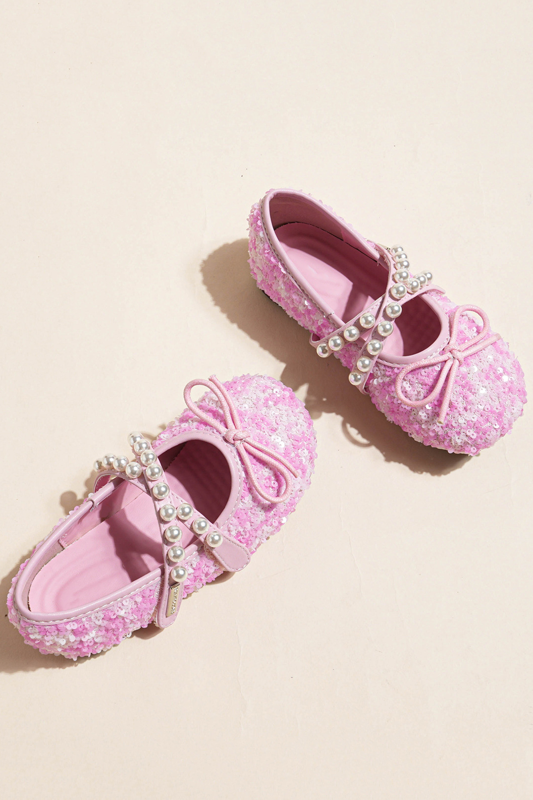 Light Blue Sequin Pearl Mary Jane Princess Shoes