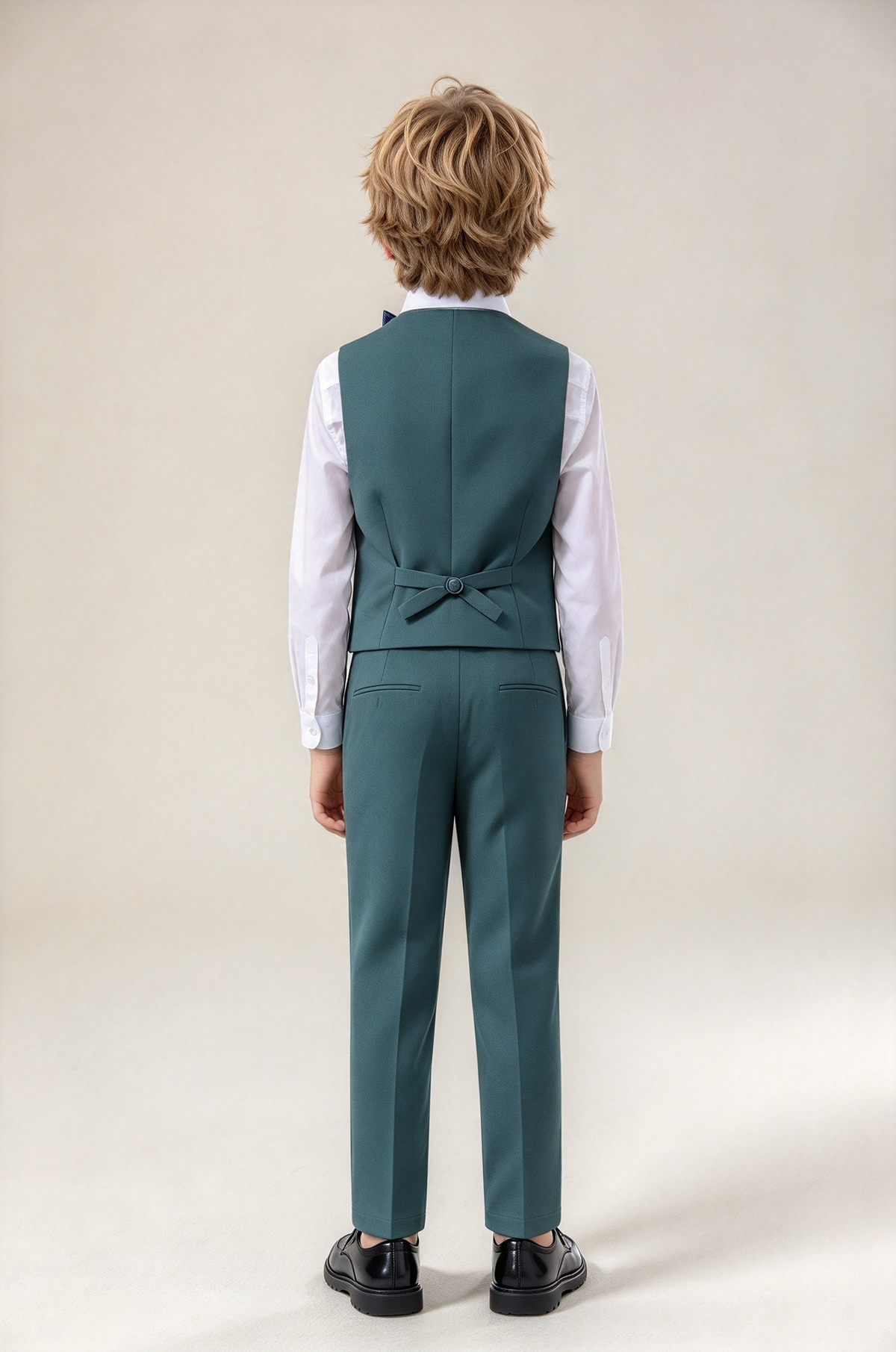 Teal Boys Single Breasted Waistcoat 2-Piece Set