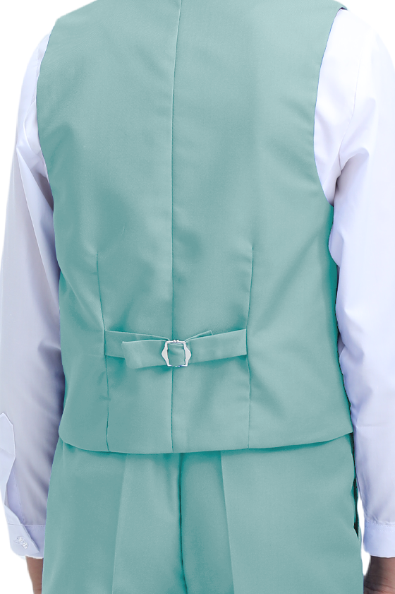 Mint Green Boys Single Breasted Vest 2-Piece Set