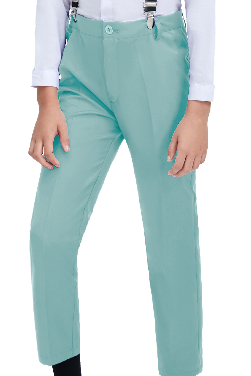 Mint Green Boys Single Breasted Vest 2-Piece Set